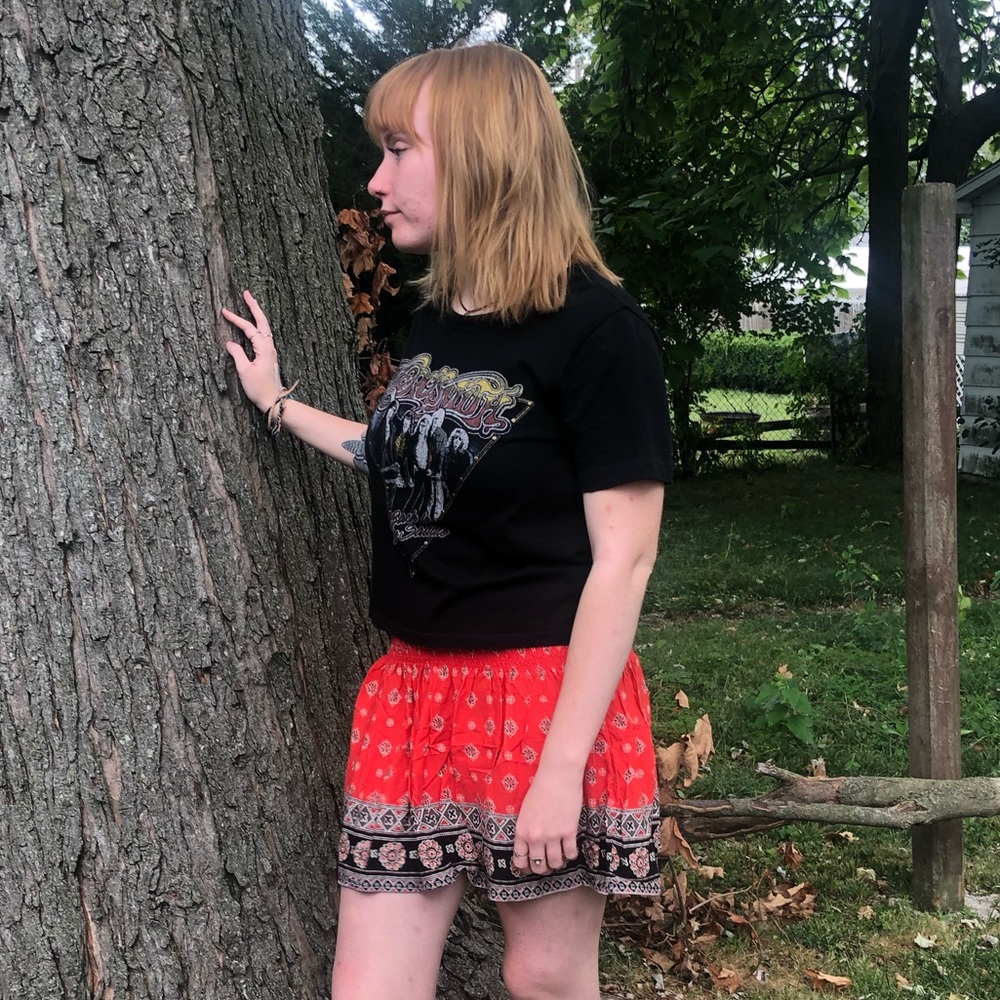 Boho mini skirt